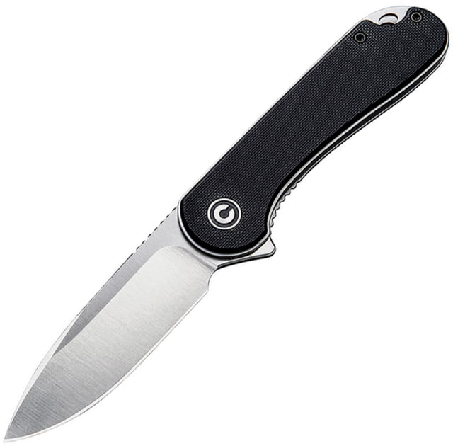 CIVIVI Elementum Linerlock Black Folding Knife 3" satin finish D2 tool steel blade Black G10 handle