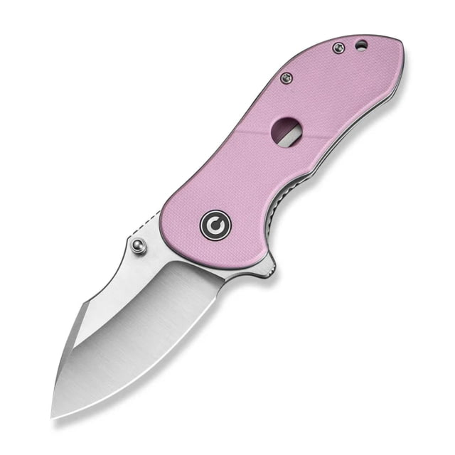 CIVIVI Gordo Flipper & Thumb Stud Knife Powder Pink G10 Handle 2.51inch Satin Finished D2 Blade - Civivi