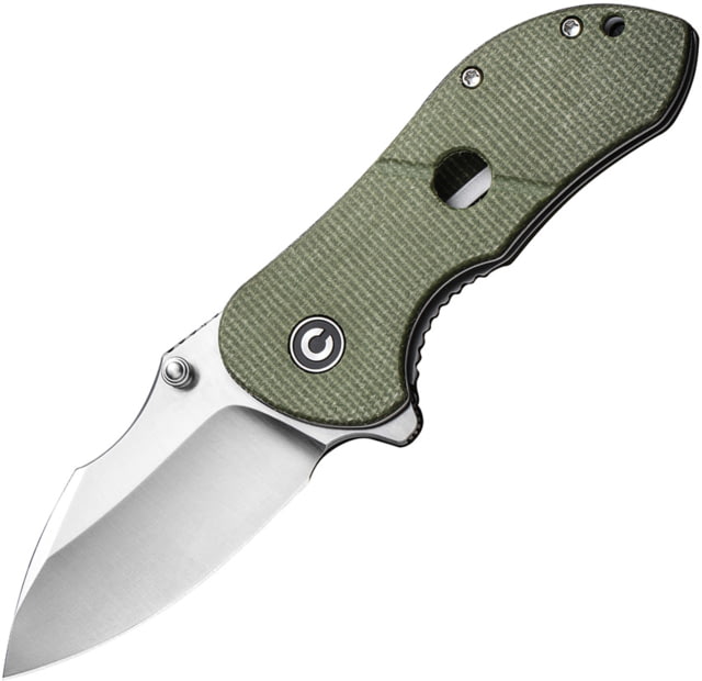 CIVIVI Gordo Green Folding Knife 3.5in Closed 2.5in Satin D2 Tool Steel Blade Green G10 Handle Black Nylon Belt Sheath - Civivi