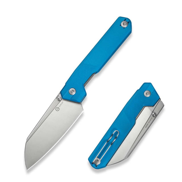 CIVIVI Hid Thumb Stud 4.14in Folding Knife Blue G10 Handle 14C28N Blade Satin - Civivi