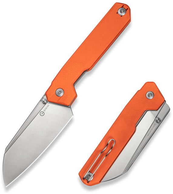 CIVIVI Hid Thumb Stud 4.14in Folding Knife Orange G10 Handle 14C28N Blade Satin - Civivi
