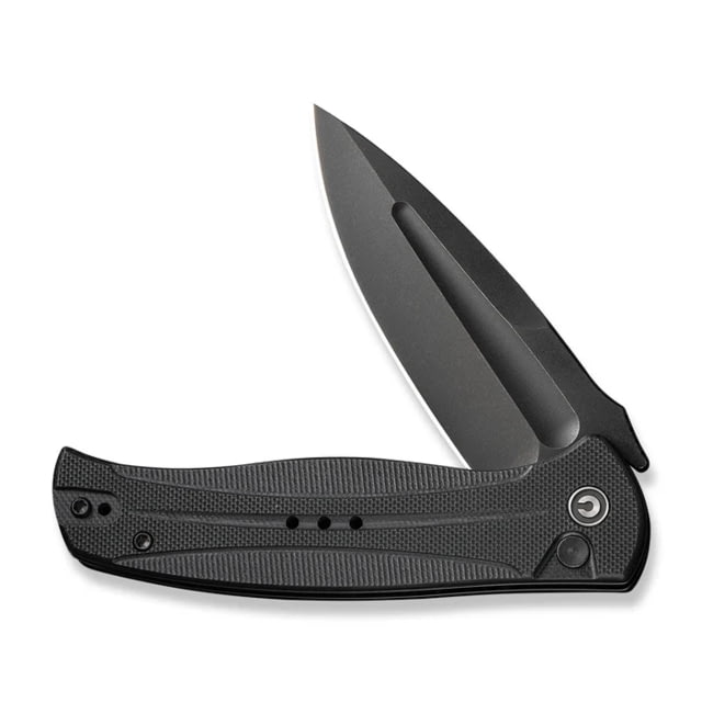 Civivi Knives Incindie 3.48" Folding Spear Point Plain Black Stonewashed 14C28N Steel Blade Black Textured G10 Handle - Civivi
