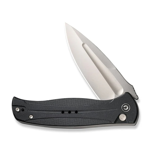 Civivi Knives Incindie 3.48" Folding Spear Point Plain Stonewashed 14C28N Steel Blade Black Textured G10 Handle - Civivi