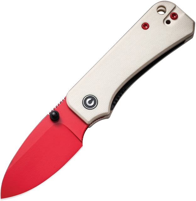 CIVIVI Baby Banter Folding Knife 2.34in Carbon Steel G10 Handle Ivory/Red