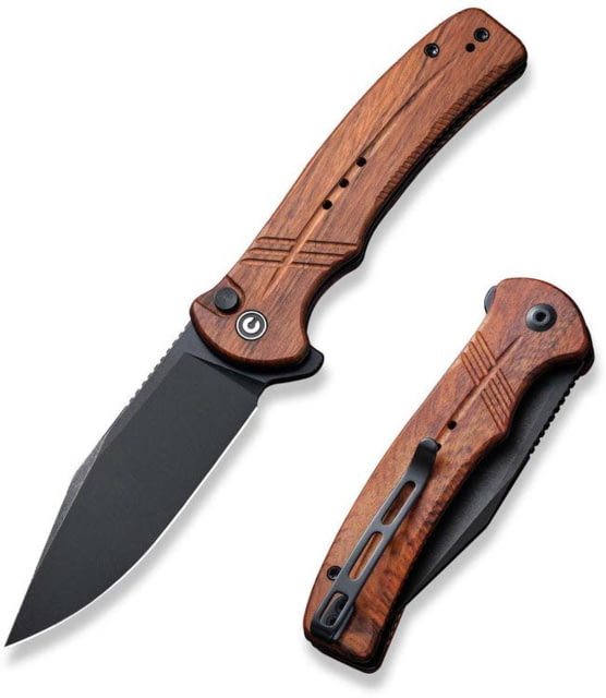 CIVIVI Cogent Folding Knife 3.47in Carbon Steel Guibourtia Wood Handle Brown/Black - Civivi