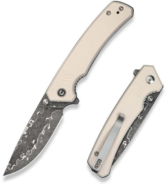 Civivi Knife Merit 3.28 in Ivory G10/Damascus Liner Lock