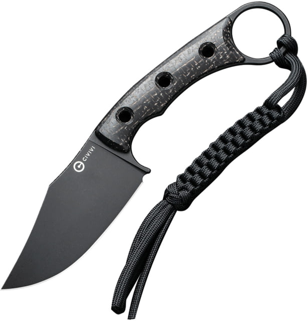 CIVIVI Midwatch Folding Knife 3.39in Carbon Steel Micarta Handle Black Matte - Civivi