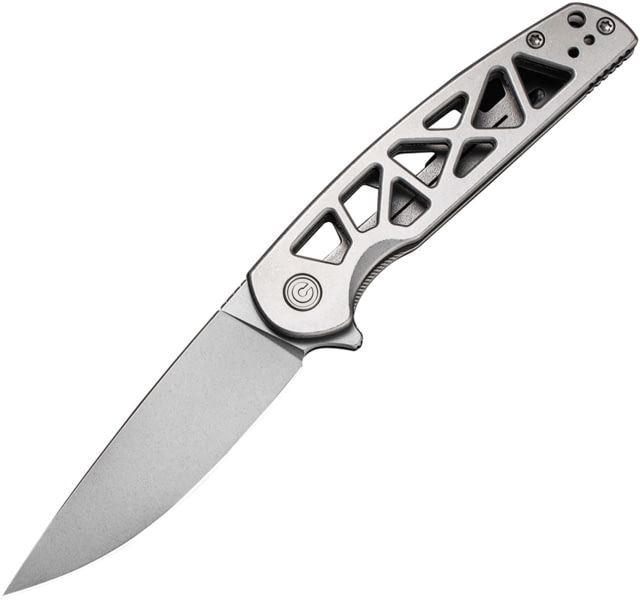 CIVIVI Perf Framelock 3.13 in Folding Knife Gray skeletonized stainless