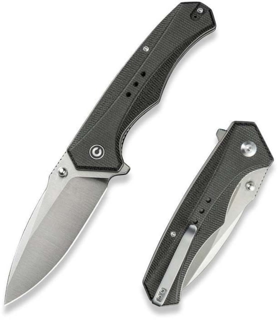 CIVIVI Photonix Flipper & Thumb Stud Knife Dark Green Canvas Micarta Handle 3.7inch Satin Finished 14c28n Blade - Civivi