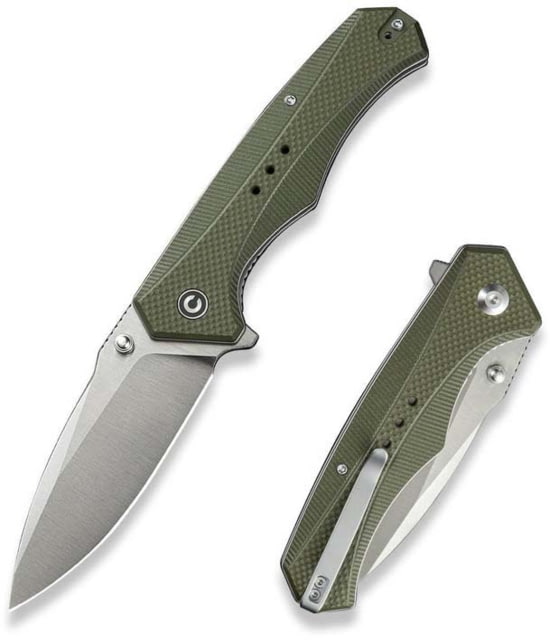 CIVIVI Photonix Flipper & Thumb Stud Knife Od Green Coarse G10 Handle 3.7inch Satin Finished 14c28n Blade - Civivi