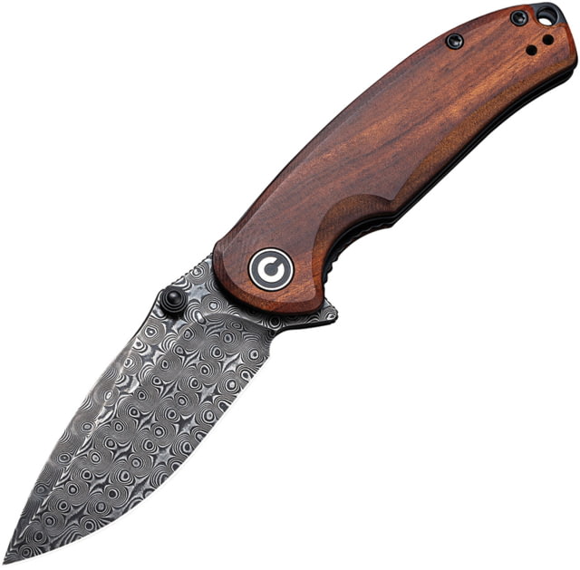 CIVIVI Pintail Linerlock Folding Knife 3" Damascus steel blade Cuibourtia wood handle