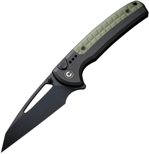 CIVIVI Sentinel Strike Black/Green Folding Knife 5in Closed 3.75in Black K110 Tool Steel Reverse Tanto Blade Green Aluminum Handle w/ Black FRN Inlay - CIVIVI Knives
