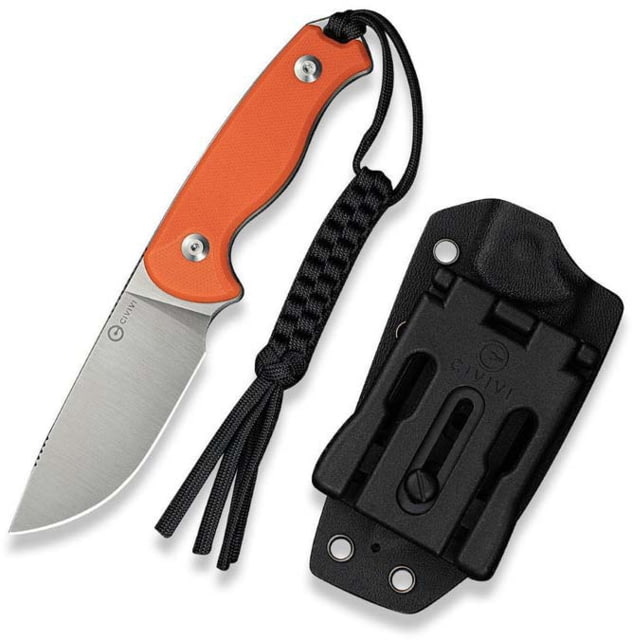 CIVIVI Timberbark Fixed Orange G10 Handle 3.2inch Satin Finished 14c28n Blade With 1pc Black Lanyard Black Kydex Sheath & T-clip
