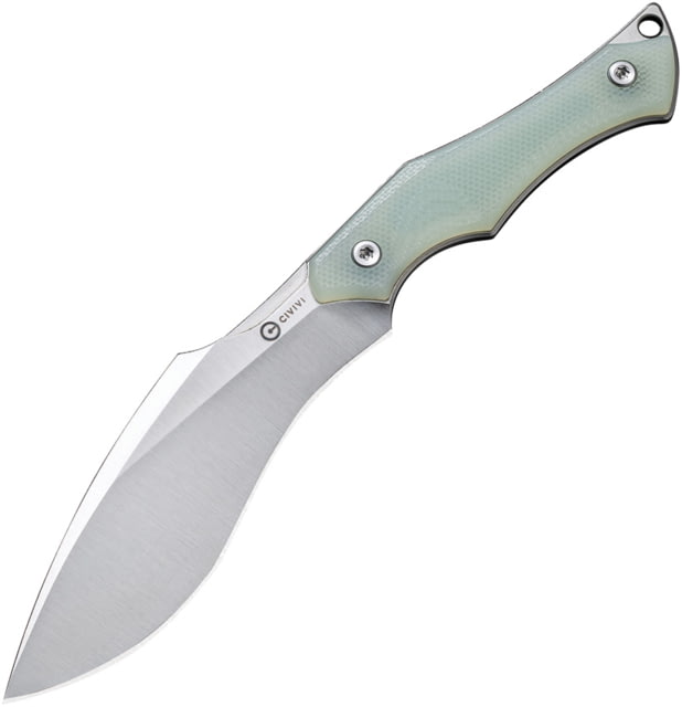 CIVIVI Vaquita II Jade Neck Knife 6.25in Overall 3.25in Satin Nitro V Steel Blade Jade G10 Handle Black Kydex Neck Sheath - Civivi