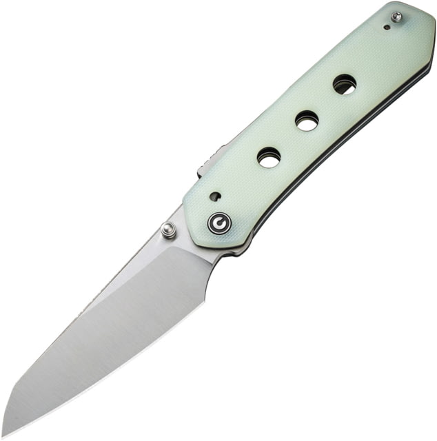 CIVIVI Vision FG Superlock Folding Knife 4.5in Closed 3.5in Satin Nitro V Steel Reverse Tanto Blade Jade G10 Handle Nylon Case - Civivi