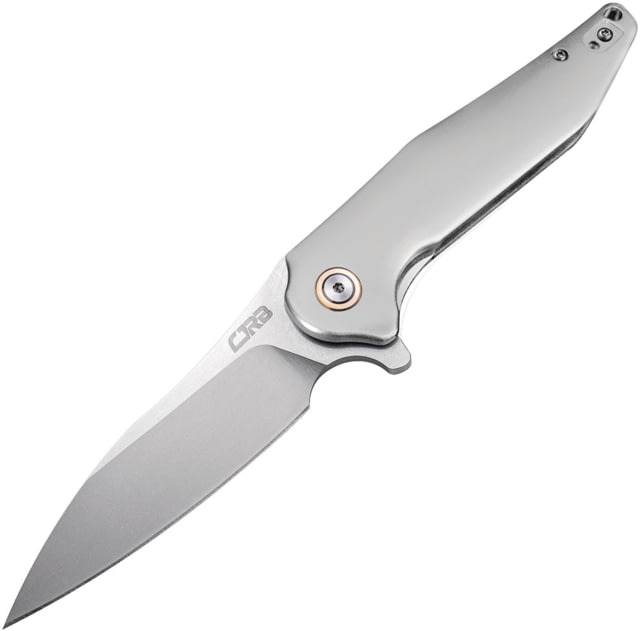 CJRB Agave Linerlock Gray Folding Knife 3.75" stonewash finish D2 tool steel blade Gray satin finish aluminum handle - Cjrb