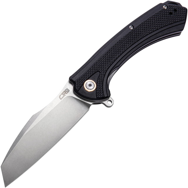 CJRB Barranca Linerlock Black Folding Knife 3.75" stonewash finish D2 tool steel Wharncliffe b Black G10 handle - Cjrb
