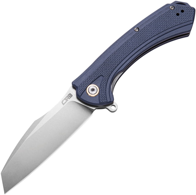 CJRB Barranca Linerlock Gray/Blue Folding Knife 3.75" stonewash finish D2 tool steel Wharncliffe b Blue-Gray G10 handle - Cjrb
