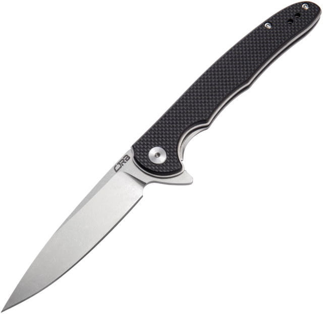 CJRB Briar Linerlock Black D2 Folding Knife 3.75" stonewash finish D2 tool steel blade Black textured G10 handle - Cjrb