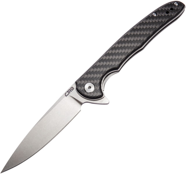 CJRB Briar Linerlock CF Folding Knife 3.75" stonewash finish D2 tool steel blade Carbon fiber handle - Cjrb