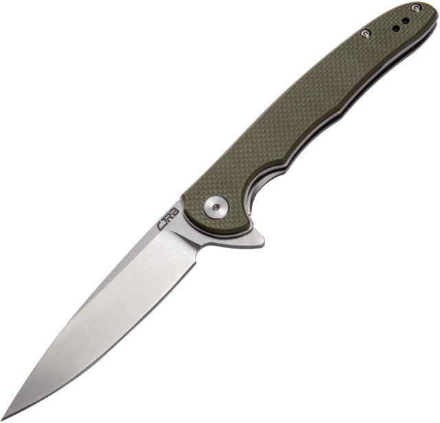 CJRB Briar Linerlock Green Folding Knife 3.75" stonewash finish D2 tool steel blade Green textured G10 handle - Cjrb