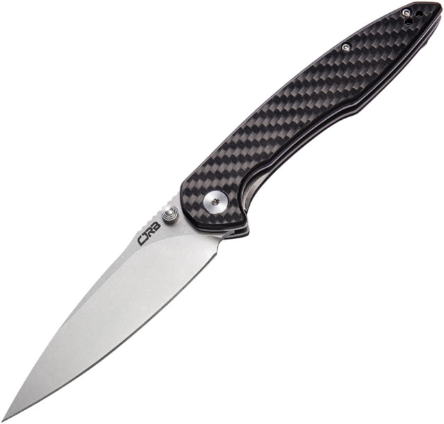 CJRB Centros Linerlock CF Folding Knife 3.75" stonewash finish D2 tool steel blade Carbon fiber handle - Cjrb