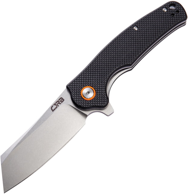 CJRB Crag Linerlock Black Folding Knife 3.75" stonewash finish D2 tool steel blade Black textured G10 handle - Cjrb