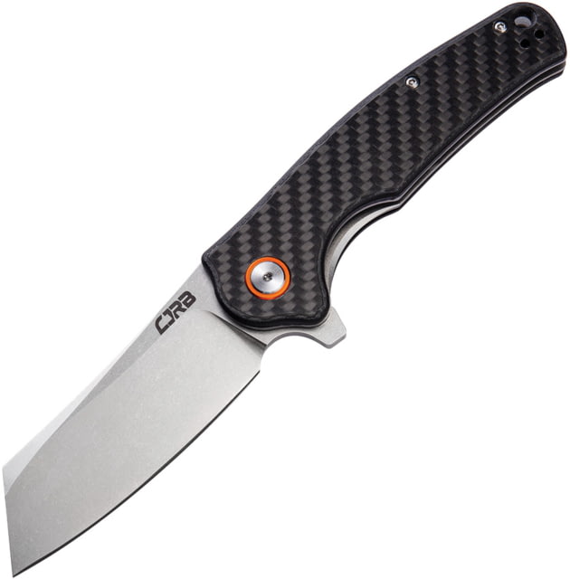 CJRB Crag Linerlock CF Folding Knife 3.75" stonewash finish D2 tool steel blade Carbon fiber handle - Cjrb