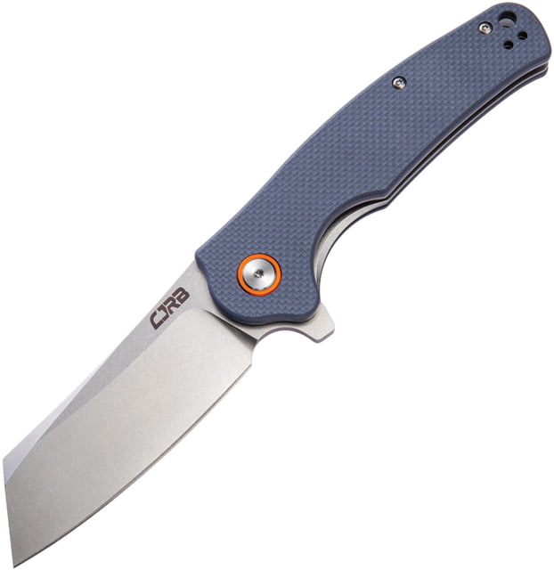 CJRB Crag Linerlock Gray Folding Knife 3.75" stonewash finish D2 tool steel blade Gray textured G10 handle - Cjrb