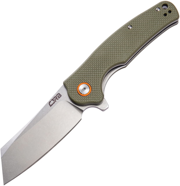 CJRB Crag Linerlock Green Folding Knife 3.75" stonewash finish D2 tool steel blade Green textured G10 handle - Cjrb