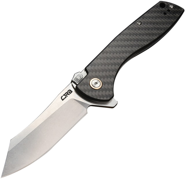 CJRB Kicker Recoil Lock CF Folding Knife 3.5" stonewash finish D2 tool steel blade Carbon fiber handle - Cjrb