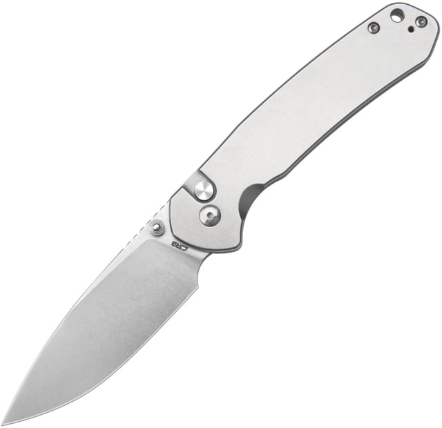 CJRB Large Pyrite Folding Knife 5in Closed 3.75in Stonewash AR-RPM9 Stainless Drop Point Blade Stonewash Steel Handle Nylon Case - Cjrb