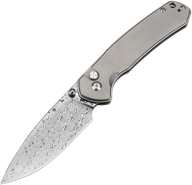 CJRB Pyrite Button Lock Damascus - CJRB