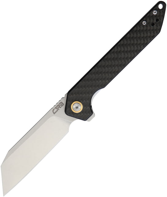 CJRB Rampart Linerlock CF Folding Knife 3.5" stonewash finish D2 tool steel blade Carbon fiber handle - Cjrb