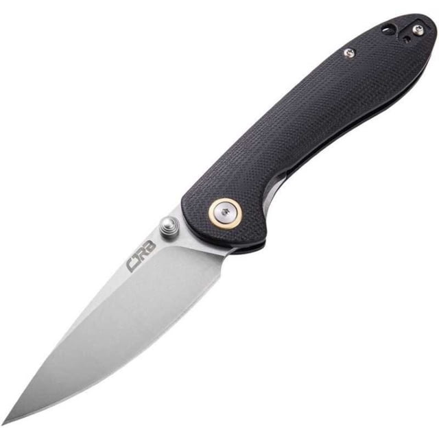 CJRB Small Feldspar Linerlock Black Folding Knife 3" stonewash finish D2 tool steel blade Black G10 handle - Cjrb