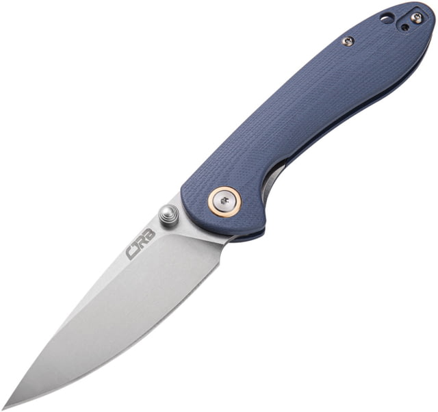 CJRB Small Feldspar Linerlock Blue Folding Knife 3" stonewash finish D2 tool steel blade Blue-Gray G10 handle - Cjrb