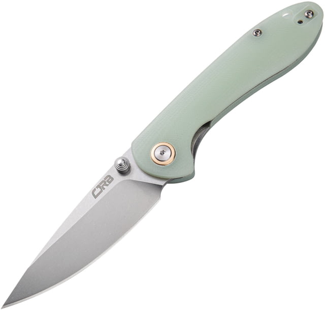 CJRB Small Feldspar Linerlock Jade Folding Knife 3" stonewash finish D2 tool steel blade Jade G10 handle - Cjrb