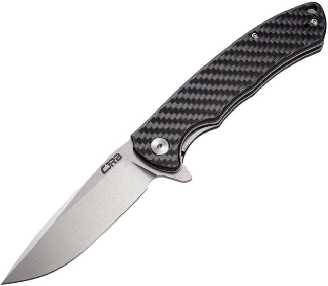 CJRB Taiga Linerlock CF Folding Knife 3.75" stonewash finish D2 tool steel blade Carbon fiber handle - Cjrb