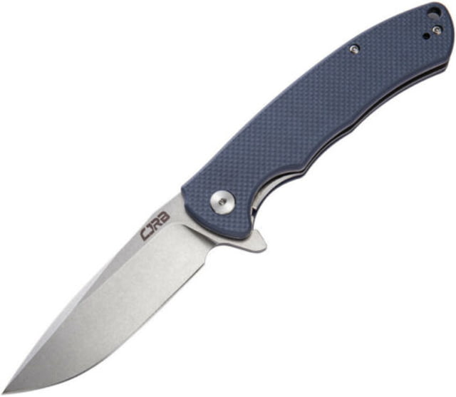 CJRB Taiga Linerlock Gray Folding Knife 3.75" stonewash finish D2 tool steel blade Gray textured G10 handle - Cjrb