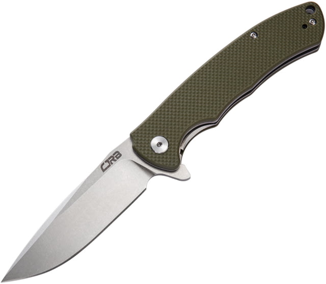 CJRB Taiga Linerlock Green Folding Knife 3.75" stonewash finish D2 tool steel blade Green textured G10 handle - Cjrb