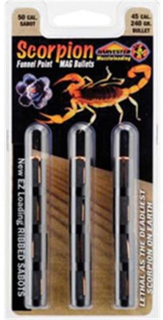 Claybuster 50 Caliber Muzzleloader Sabot Bullets 260 Grain .451 Funnel Point Muzzleloader Sabot