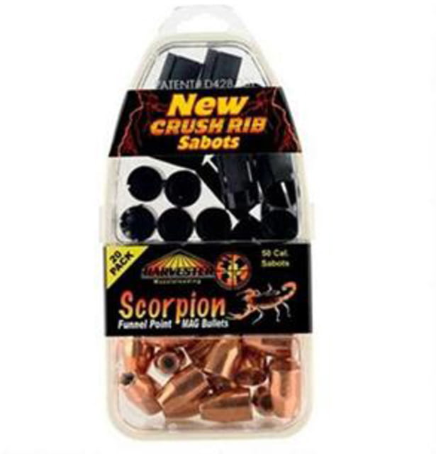 Claybuster Harvester Muzzleloading Scorpion Funnel Point MAG Muzzleloader Sabot Bullets 20 Bullets
