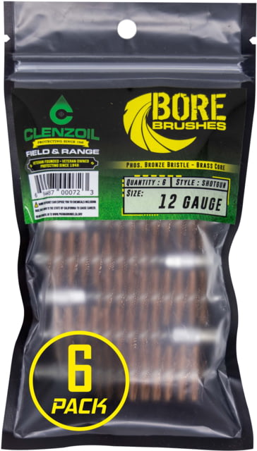Clenzoil Bronze Bore Brushes 20 Gauge Shotgun - 6 Count - Clenzoil