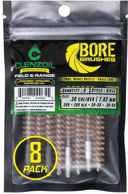 Clenzoil Bronze Bore Brushes 338 Cal Rifle - 8 Count - Clenzoil