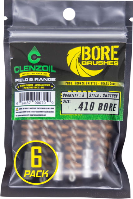 Clenzoil Bronze Bore Brushes 410 Bore Shotgun - 6 Count - Clenzoil