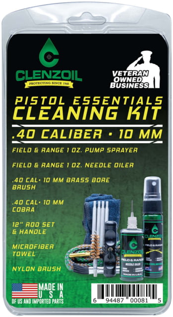 Clenzoil Pistol Essentials Kit 40 Caliber/10 mm Black - Clenzoil