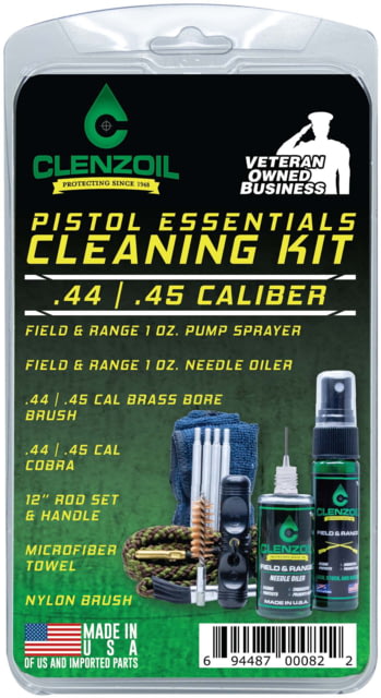 Clenzoil Pistol Essentials Kit 44/45 Caliber Black - Clenzoil