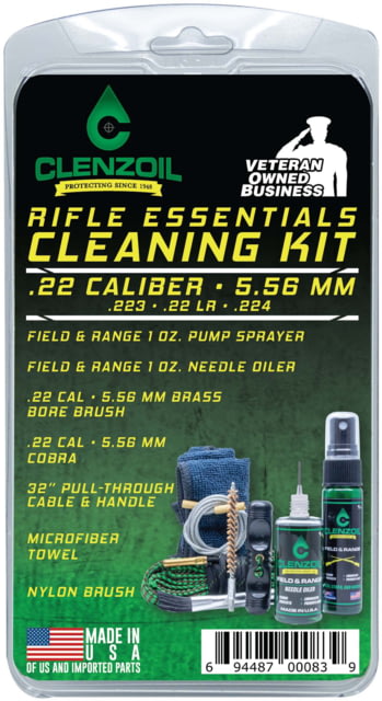 Clenzoil Rifle Essentials Kit 22 Caliber/5.56 mm Black - Clenzoil