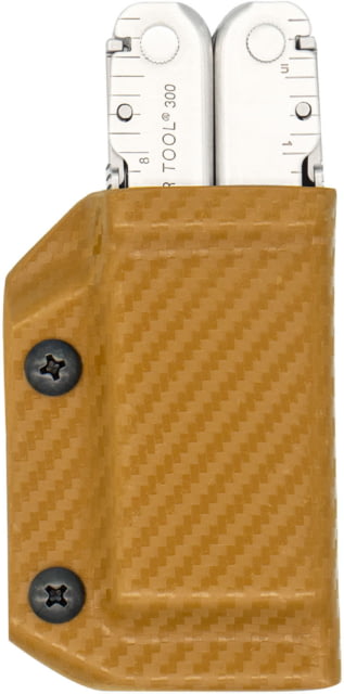 Clip & Carry Kydex Sheath for the Leatherman Supertool 300 Carbon Fiber Brown - Clip & Carry