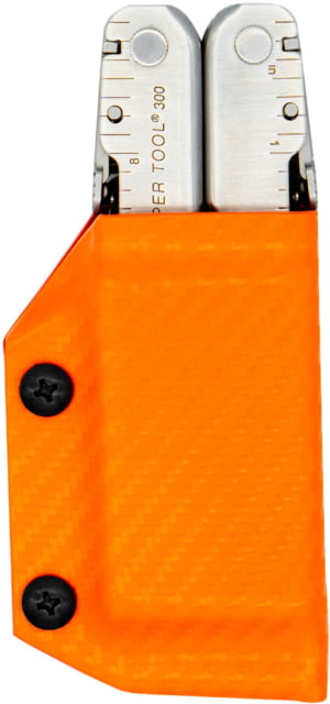 Clip & Carry Kydex Sheath for the Leatherman Supertool 300 Carbon Fiber Orange - Clip & Carry